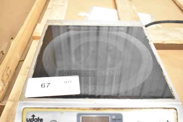 Update IC-1800W stainless steel countertop induction range, single deck, 120 volts, 1 phase, shows wear.