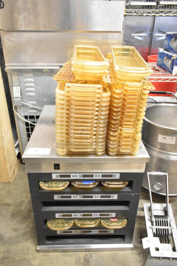 Blodgett UCI/AA stainless steel commercial heated holding case, 208/240V, 1 phase, with transparent food trays on top.