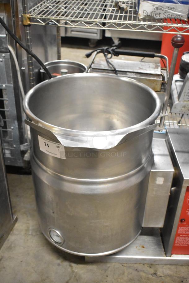 Crown EC-10TM Stainless Steel 10 Gallon Steam Kettle, 208/240V, 3 Phase, commercial use. Visible controls and markings.