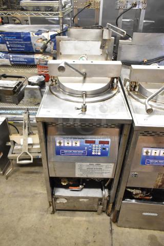 Broaster 1800GH Stainless Steel Commercial Floor Style Natural Gas Powered Pressure Fryer. 65,000 BTU. - Item #1218389