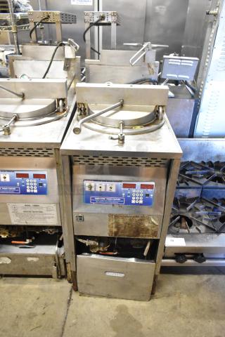 Broaster 1800GH Stainless Steel Commercial Floor Style Natural Gas Powered Pressure Fryer. 65,000 BTU. - Item #1218390