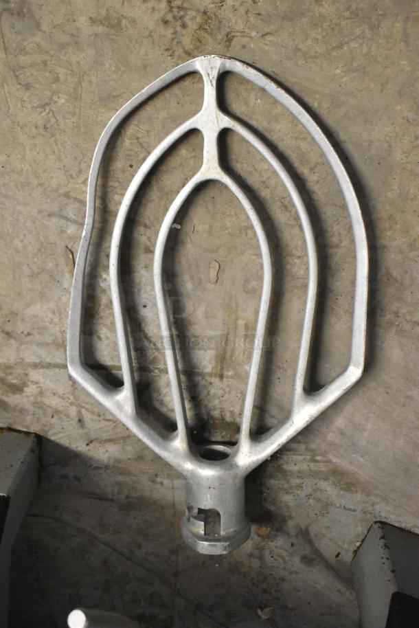 Varimixer W60P dough paddle attachment, metal, used condition, designed for commercial planetary mixers, 208V, 3-phase.