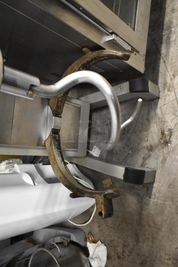 Varimixer W60P commercial dough mixer with dough hook and paddle. Metal construction, 208V, 3 phase, floor model.