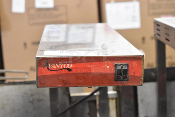 Avantco metal commercial countertop food warmer, 120 volts, 1 phase, red control panel with switches, used condition.