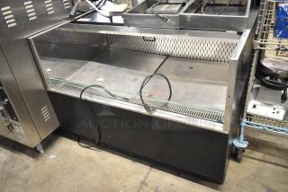 Metal Commercial Floor Style Horizontal Grab N Go Merchandiser, 115 Volts, 1 Phase. Features glass front and stainless steel interior.