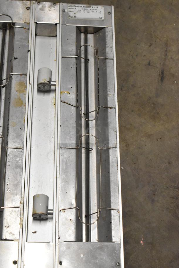 Hatco GRAHL-30D metal heat strip, 120/208 volts, 1 phase, visible wiring, manufacturer label, used condition.