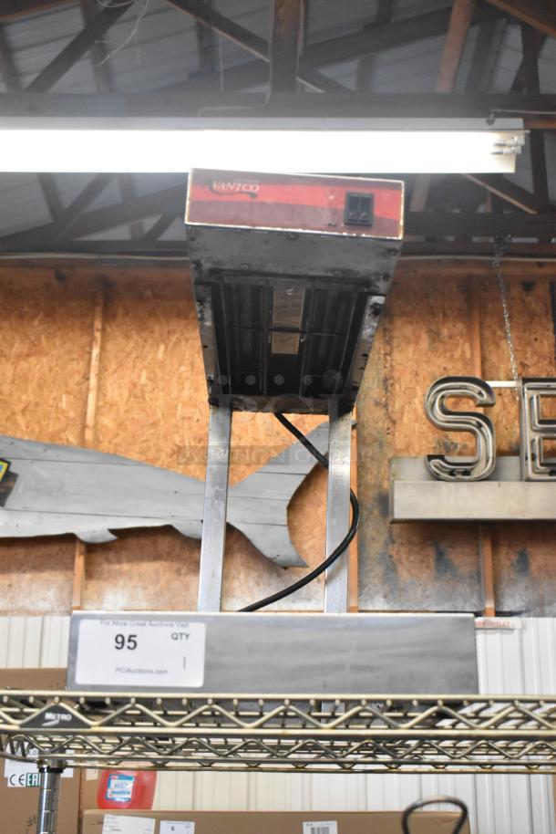 Avantco metal countertop warmer, 120 volts, 1 phase, visible wear, metal construction, brand label on the front.