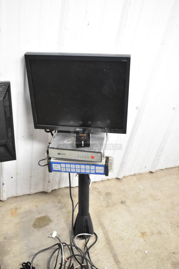 Two Acer V173 monitors displayed, black frames with visible Acer logo. Includes cables; condition appears used.