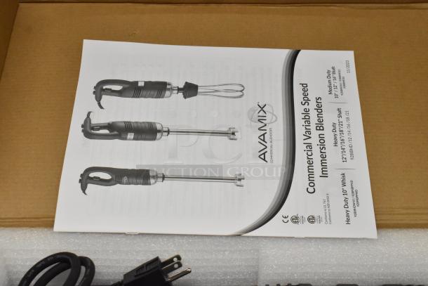 BRAND NEW AvaMix 928IBHD12 heavy-duty immersion blender, scratch and dent, variable speed, 1 1/4 hp, 120V.