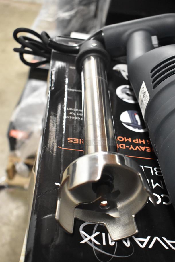 BRAND NEW AvaMix 928IBHD12 12" heavy-duty immersion blender, variable speed, 1 1/4 hp, 120V, minor dents visible.