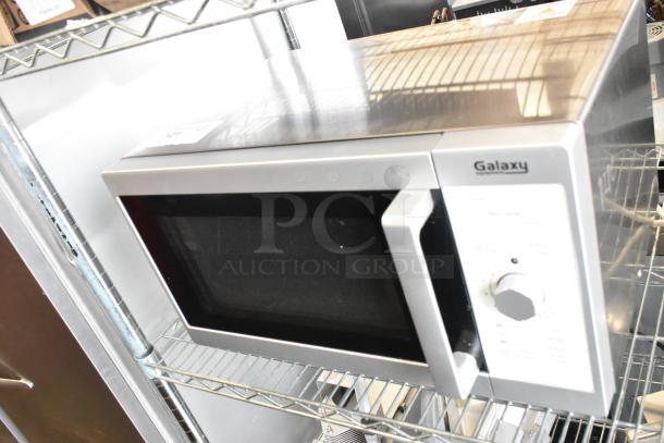 2021 Galaxy 177MW1000PD commercial countertop microwave oven, metal finish, 120 Volts, 1 Phase, pristine condition.
