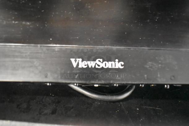 ViewSonic POS monitor, visible logo, part of a lot including four Epson printers, Verifone reader, cash drawer, keyboard.