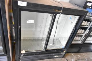 True GDM-41SL-54-LD Metal Commercial 2 Door Reach In Cooler Merchandiser w/ Poly Coated Rack. 115 Volts, 1 Phase. - Item #1218548