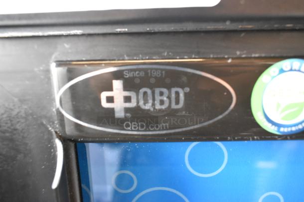 QBD CD4160-HC metal commercial cooler label, showing QBD logo with "Since 1981" and website. Eco-friendly badge visible.