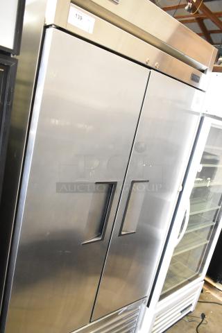 2022 True T-35-HC Stainless Steel Commercial 2 Door Reach In Cooler w/ Poly Coated Racks. 115 Volts, 1 Phase. - Item #1218553