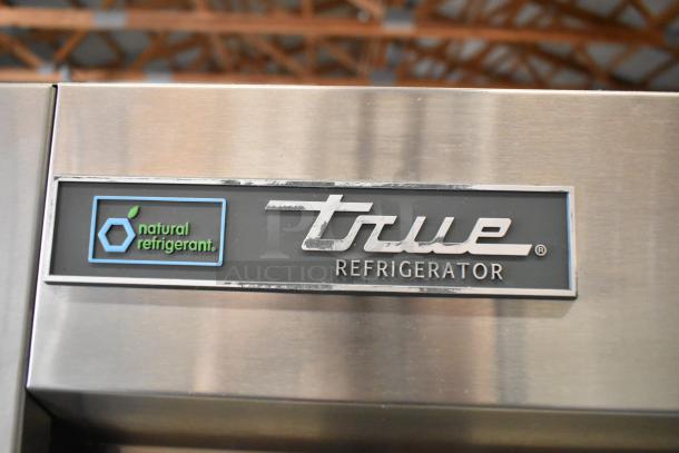2022 True T-35-HC stainless steel refrigerator, featuring natural refrigerant label. Suitable for commercial use.