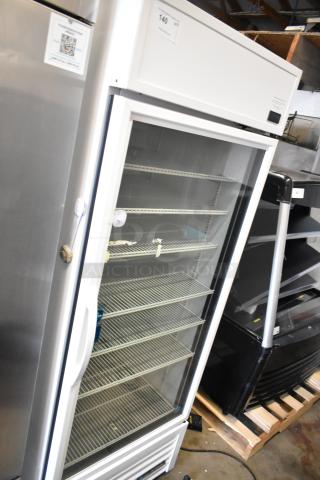 2021 True TSCI-600R-G-PH Metal Commercial Single Door Reach In Cooler Merchandiser w/ Poly Coated Racks. 115 Volts, 1 Phase. - Item #1218554
