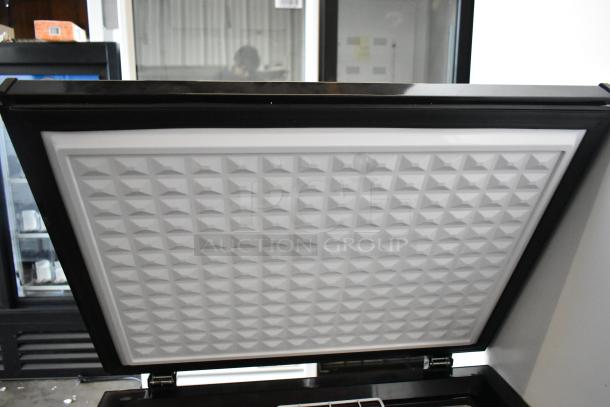 BRAND NEW Frigidaire FGFRF5009-B-BLACK-6COM chest freezer with hinge lid, 115V, 1 phase, scratch and dent condition.