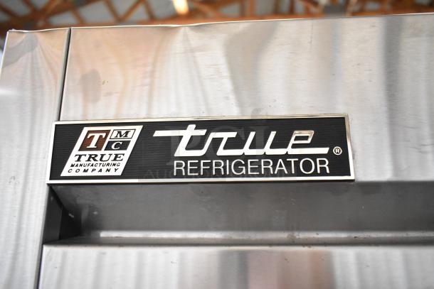 2016 True T-35-HC stainless steel 2-door cooler, poly-coated racks, 115V, single phase. True logo visible.