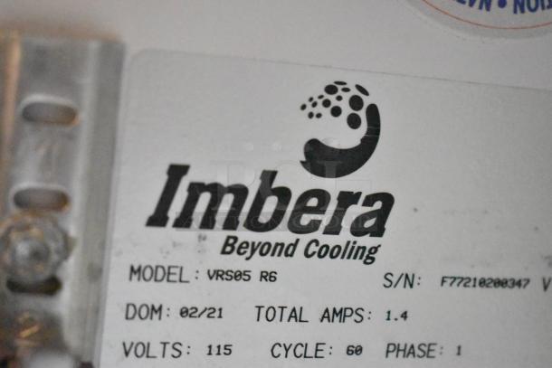 Imbera VRS05 metal reach-in cooler, single door, poly coated racks, model VRS05, 115 volts, excellent condition.