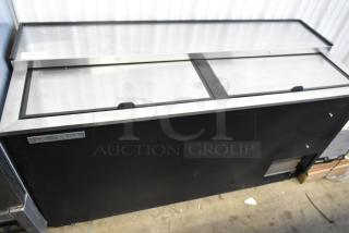 2017 True TD-65-24 Metal Commercial Back Bar Bottle Cooler w/ 2 Sliding Lids on Commercial Casters. 115 Volts, 1 Phase. - Item #1218578