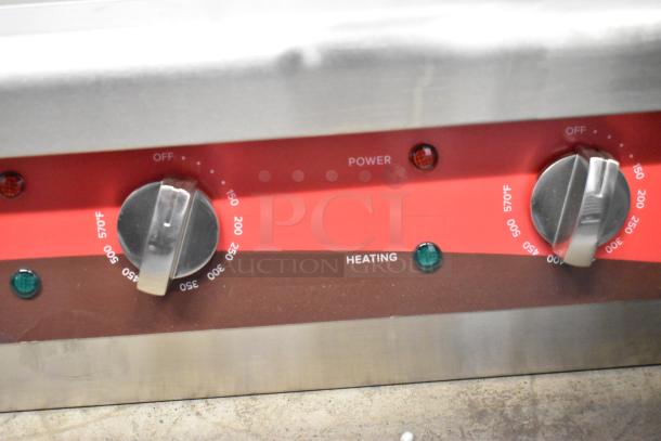 BRAND NEW Avantco 177EG30N 30" Electric Griddle, stainless steel, dual knobs, 208/240V, slight scratch/dent, power/heating indicators.