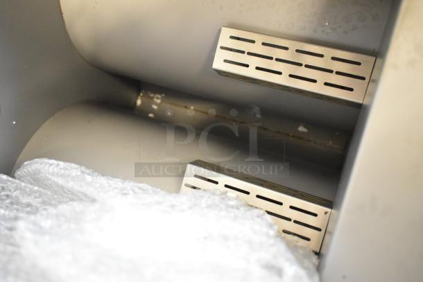 Brand new CPG 351FFOP40N stainless steel 40 lb. open pot floor fryer, natural gas, 90,000 BTU, shown with vent details.