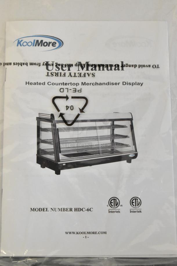 Brand new KoolMore HDC-6C metal countertop display warmer, scratch and dent. Includes user manual.