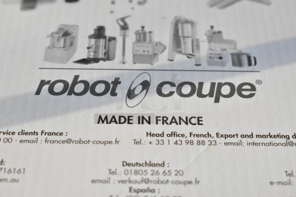 Brand new Robot Coupe 28113W 9/16" dicing kit packaging, labeled "Made in France" with contact details. Scratch and dent condition.