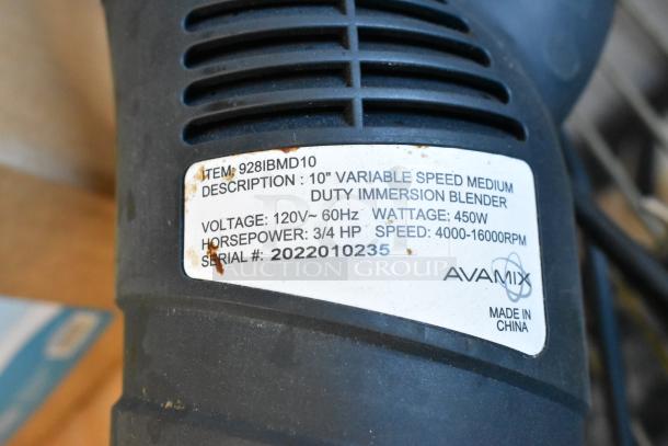 2022 AvaMix 928IBMD10 10" immersion blender, medium-duty, variable speed, 3/4 hp, 120V. Serial: 2022010235.