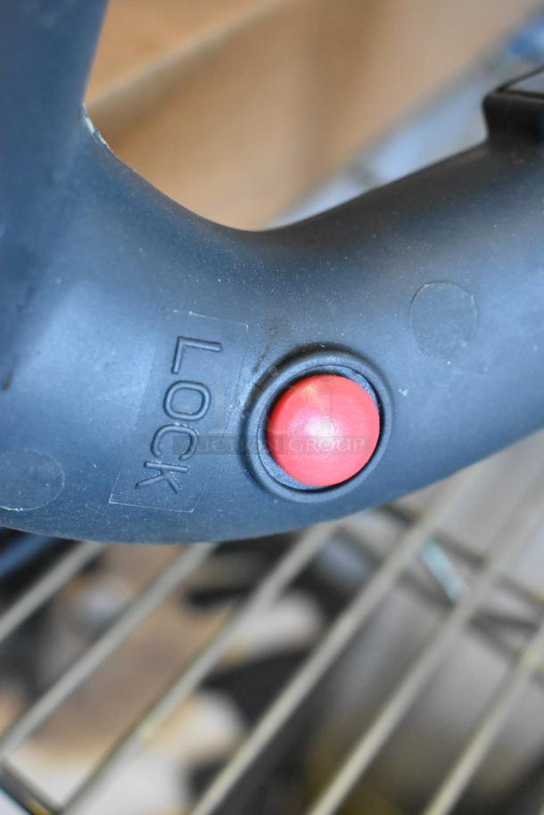 2022 AvaMix 928IBMD10 immersion blender, lock button detail, medium-duty, 10" blade, 3/4 hp, 120V, 1 phase.