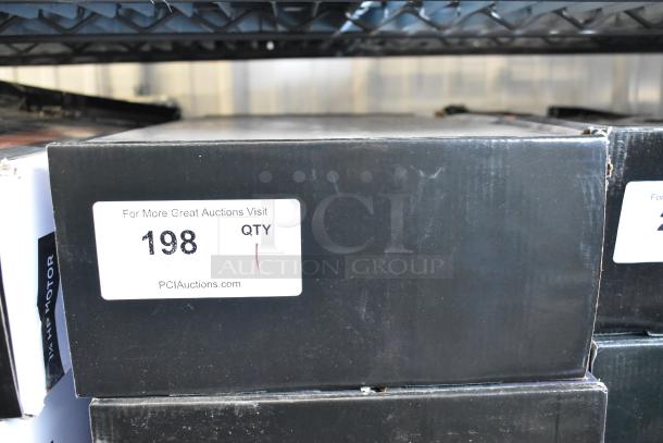 Brand new AvaMix 928IBHD18 18" immersion blender, 1 1/4 hp, 120V, showing box with minor scratches. Auction tag: QTY 1, 198.