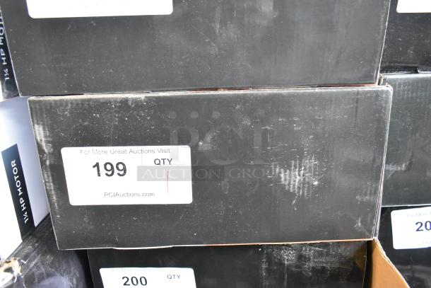 Box of AvaMix 928IBHD18 18" Immersion Blender, brand new condition, visible "Scratch and Dent" label, 1 1/4 hp, 120V.