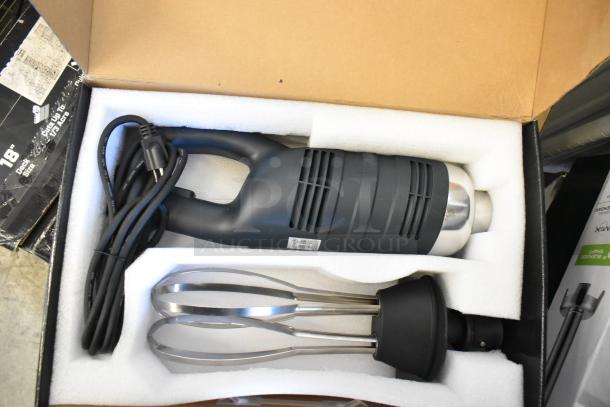 Brand new AvaMix 928IBHDW10 heavy-duty immersion blender with 10" whisk, 1 1/4 hp, 120V, original packaging.