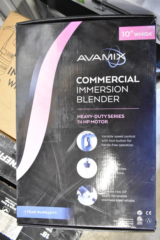 BRAND NEW AvaMix 928IBHDW10 Heavy-Duty Variable Speed Immersion Blender, 10" Whisk, 1.25 hp, 120V, 1 Year Warranty.