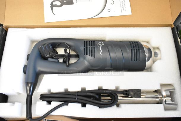 BRAND NEW AvaMix 10" Medium-Duty Immersion Blender, 928IBMD10, variable speed, 3/4 hp, 120V, minor scratches shown.