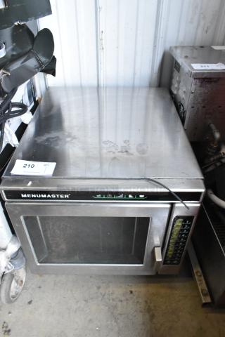 2018 Amana MRC30S2 stainless steel commercial countertop microwave oven, 208/240V, 1 phase, minor surface wear.