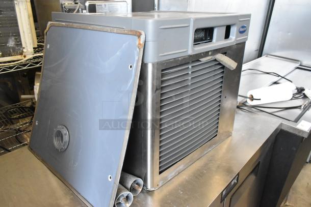 2019 Follett HCD710ABT Stainless Steel Ice Machine, 759 lb, 115V, 1 Phase. Shown with detached front panel.