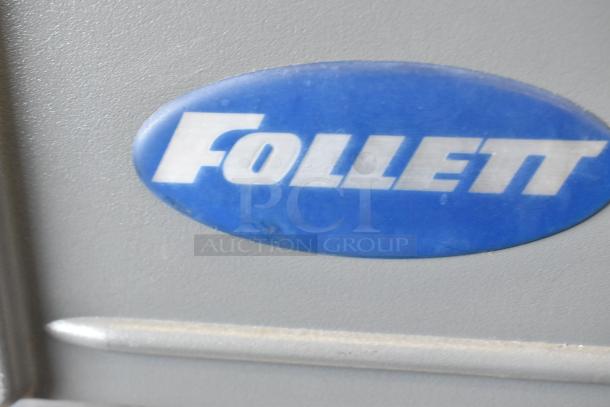 2019 Follett HCD710ABT stainless steel ice machine, 759 lb. capacity, 115V, 1 phase, visible Follett logo.