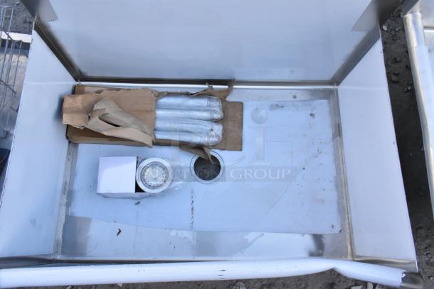 Brand new Regency 600S13624SB utility sink, 36"x24"x13", scratch and dent. Includes parts for 8" center faucet.