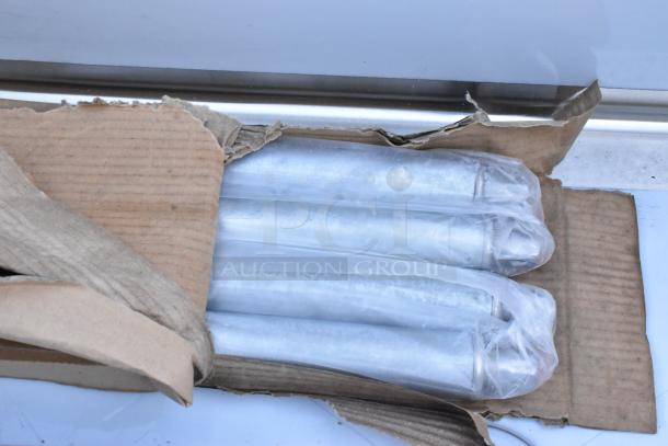 Brand new Regency 600S13624SB utility sink, 36"x24"x13", for 8" center faucet, visible scratch and dent, in packaging.