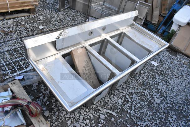 BRAND NEW Regency 600S31220212 commercial sink, 16-gauge stainless steel, three compartments, galvanized legs, scratch and dent.
