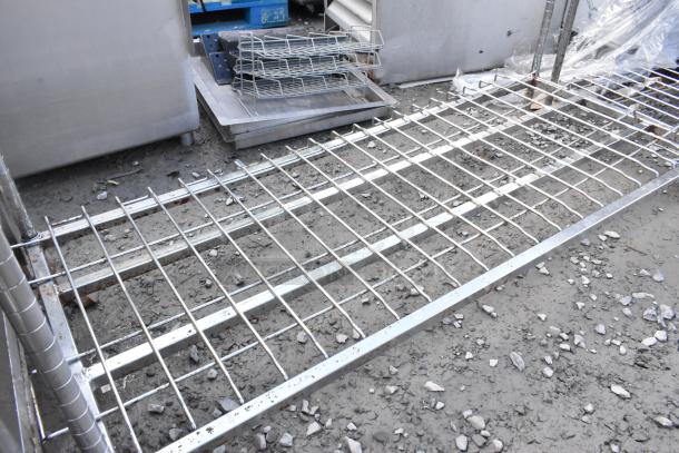 Metro Chrome Finish 4 Tier Wire Shelving Unit, dismantled, fair condition, freight required, buyer must dismantle.