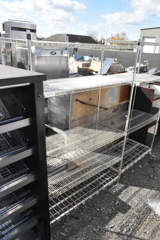 Metro 5-tier chrome wire shelving unit, used condition. Buyer must dismantle. Consider freight charges.