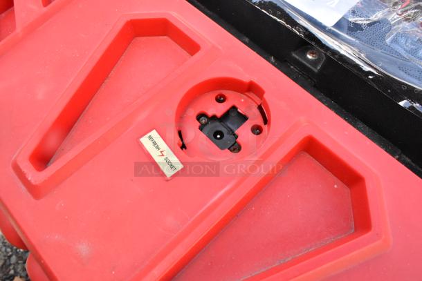 Close-up of Hero No Fear children's ATV showing a red panel with a recharge socket label.