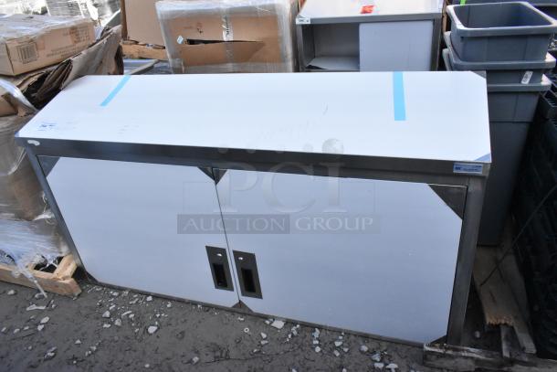 Koolmore KM-WMC-1560-S Stainless Steel 60 in. Kitchen Wall Cabinet, hinged doors, 2 shelves, scratch and dent condition.