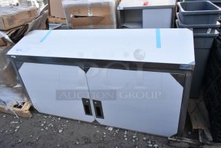 Koolmore KM-WMC-1560-S Stainless Steel 60 in. Kitchen Wall Cabinet, hinged doors, 2 shelves, scratch and dent condition.