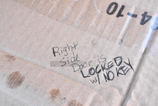 BRAND NEW Koolmore KM-WMC-1560-S stainless steel wall cabinet; right side door locked with no key; scratch and dent condition.