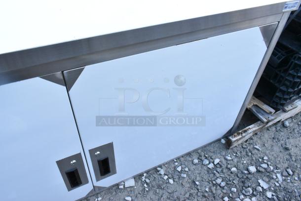 BRAND NEW Koolmore KM-WMC-1560-S 60" stainless steel kitchen wall cabinet, features hinged doors, 2 shelves, minor dents.