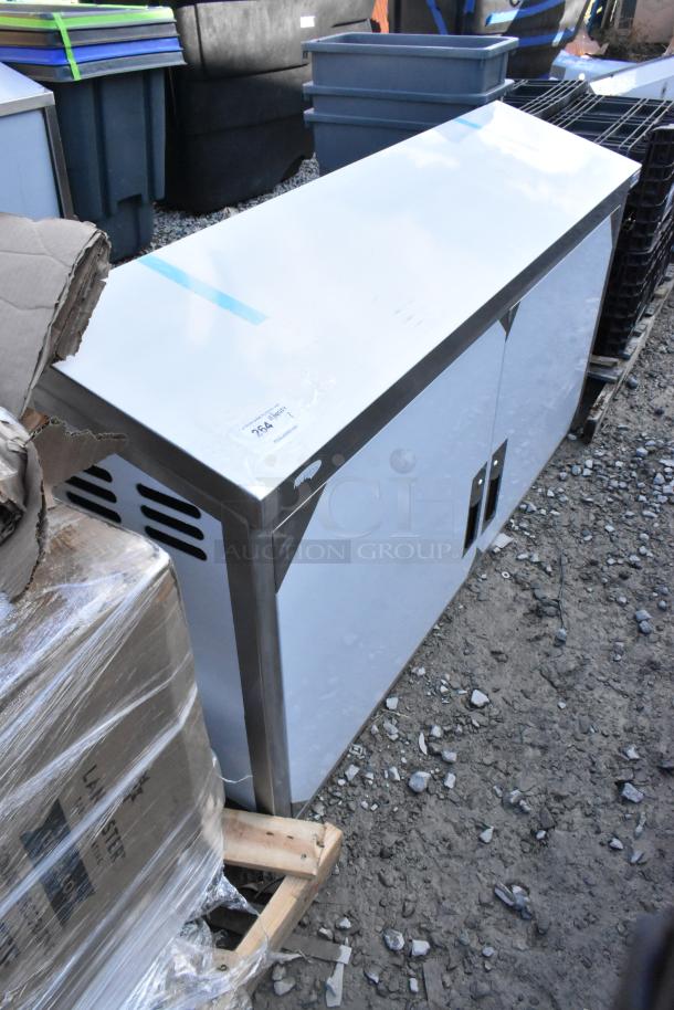 Brand new scratch and dent Koolmore KM-WMC-1560-S stainless steel 60 in. wall cabinet with hinged doors and 2 shelves.